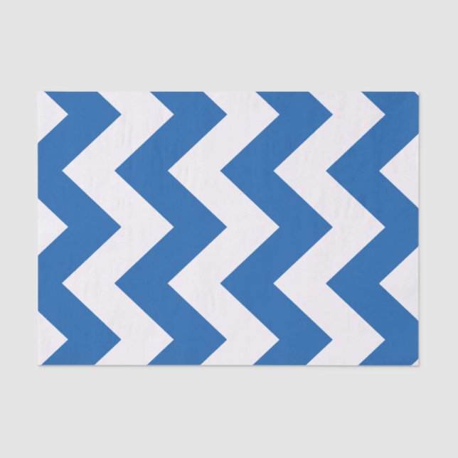 Denim Blue Bold Mod Chevron Tissue Paper (Front)