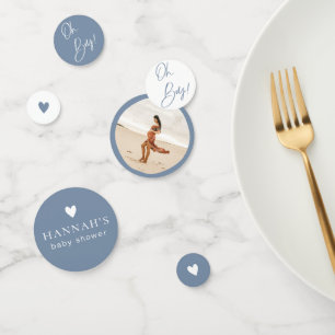 Denim Blue Boy Baby Shower Custom Confetti