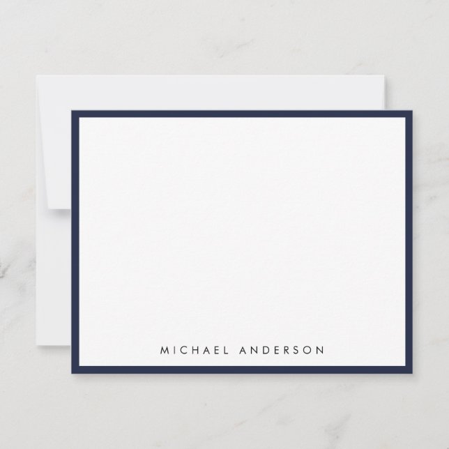 Denim Blue Classic Border Correspondence   Card (Front)