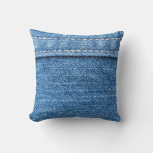 Denim Blue: Classic Jeans Texture. Cushion