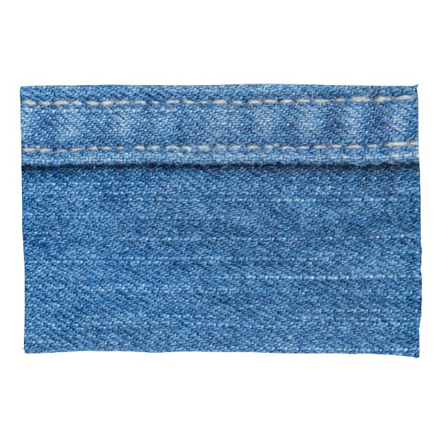 Denim Blue: Classic Jeans Texture. Pillowcase (Front)
