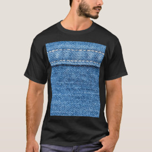Denim Blue: Classic Jeans Texture. T-Shirt