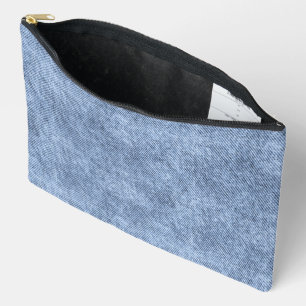 Denim Blue Denim Pattern Accessory Pouch