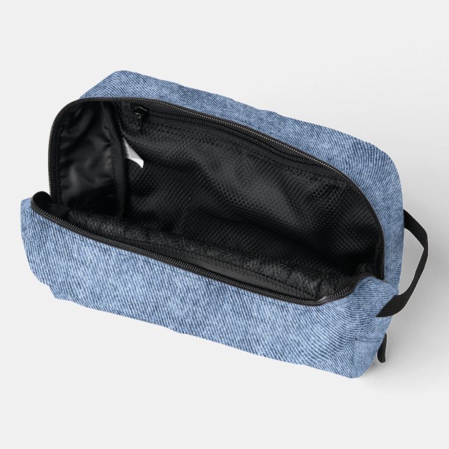 Denim Blue Denim Pattern Dopp Kit (Open)
