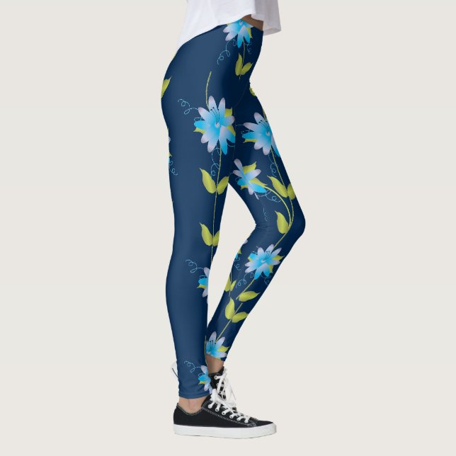 Denim Blue Designer Leggings (Right)