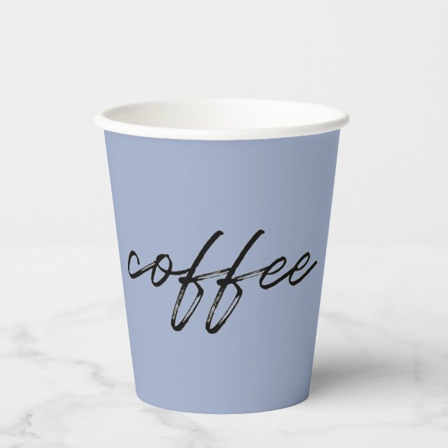 Denim Blue Disposable Coffee Cups (Front)