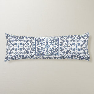 Denim Blue Floral Body Cushion