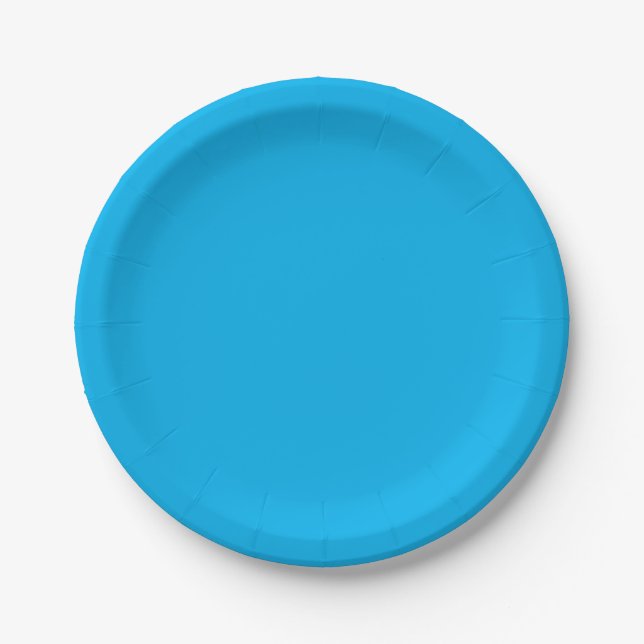 Denim Blue,Fountain Blue,Jellyfish, Paper Plate (Front)