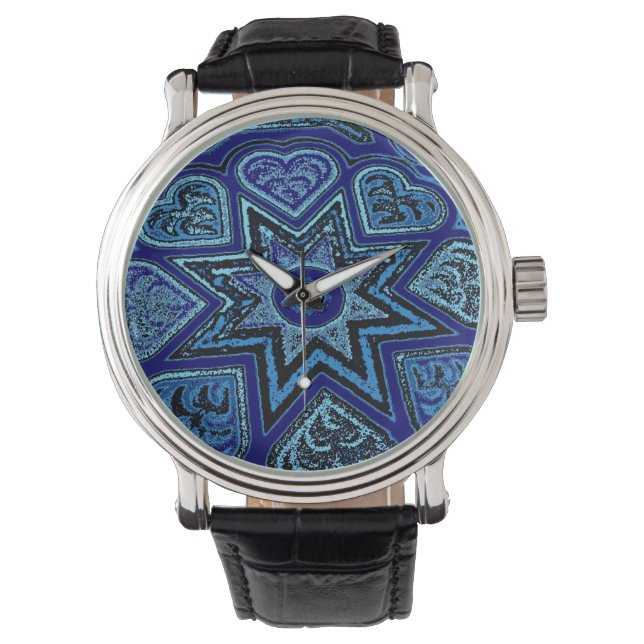 Denim Blue Hearts Watch (Front)