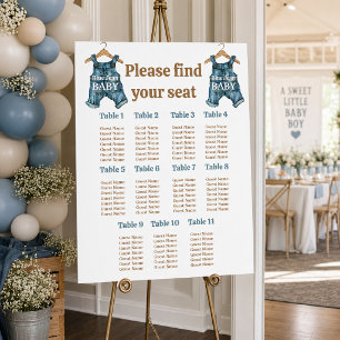 Denim Blue Jean Baby Boy Baby Shower Seating Chart