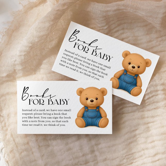 Denim Blue Jean Baby Shower Books for Baby Enclosure Card (Creator Uploaded)