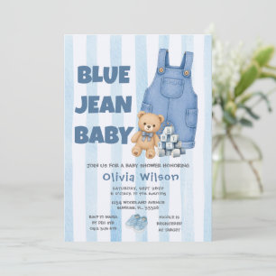 Denim Blue Jean Baby Shower Invitation