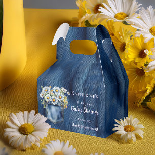 Denim Blue Jean   Daisies Floral Baby Shower Favour Box
