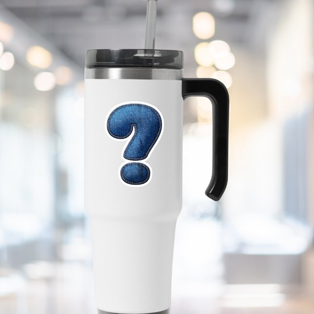 Denim Blue Jean Question Mark Symbol Sticker (Creator Uploaded)