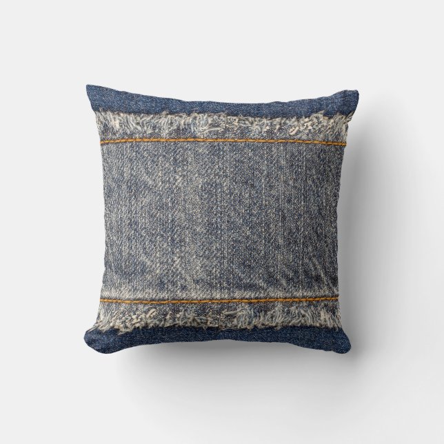 Denim Blue Jeans: Casual Double Patch Cushion (Front)