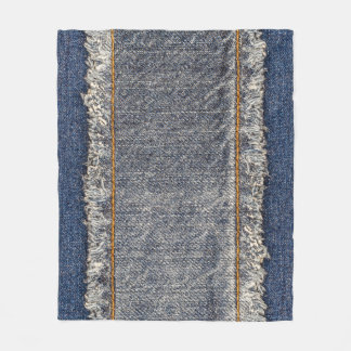 Denim Blue Jeans: Casual Double Patch Fleece Blanket