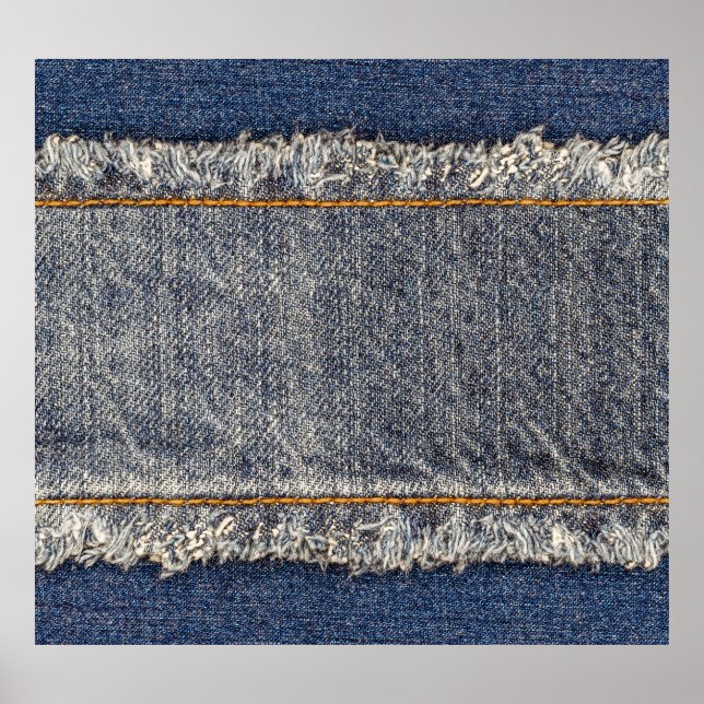 Denim Blue Jeans: Casual Double Patch Poster (Front)