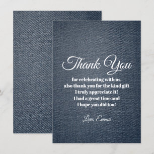 denim, blue jeans, cowboy, western thank you card