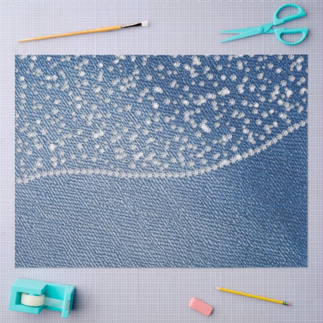 Denim Blue Jeans Diamond  Tissue Paper (Craft)