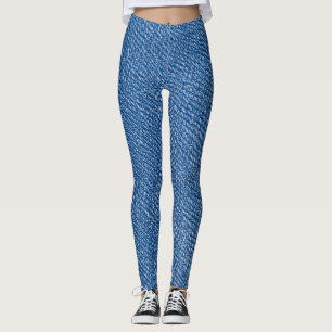 Denim Blue Jeans Pattern All-Over-Print Leggings