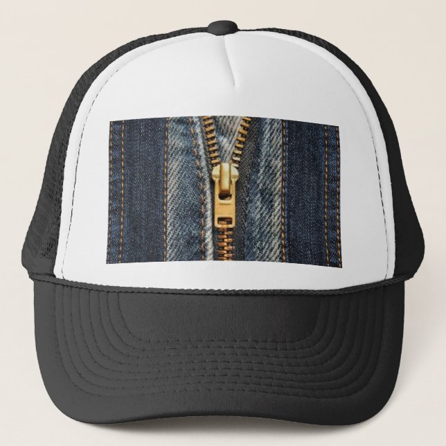 Denim Blue Jeans Trucker Hat (Front)