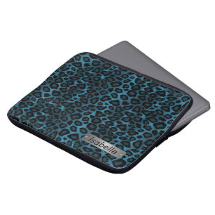 Denim Blue Leopard Skin Design  Laptop Sleeve