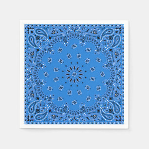 Denim Blue Paisley Bandanna Scarf BBQ Picnic Napkin