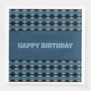 Denim Blue Patterned Napkin