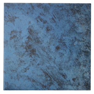 Denim Blue Retro antique car, rusted metal Ceramic Tile