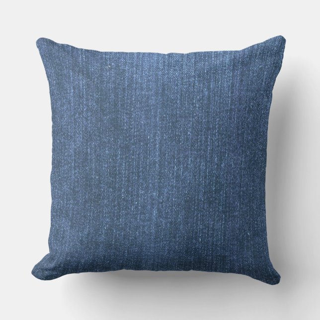 Denim blue throw pillow (Front)