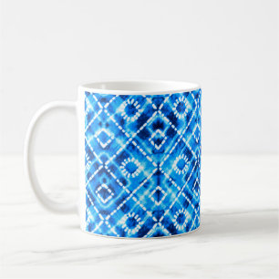 Denim blue tie die texture repeat modern pattern coffee mug