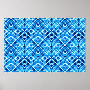 Denim blue tie die texture repeat modern pattern poster