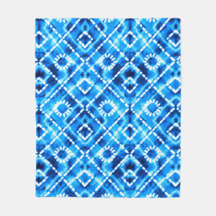 Denim blue tie texture repeat modern pattern fleece blanket