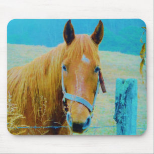 Denim blue tinted Horse Mouse Pad