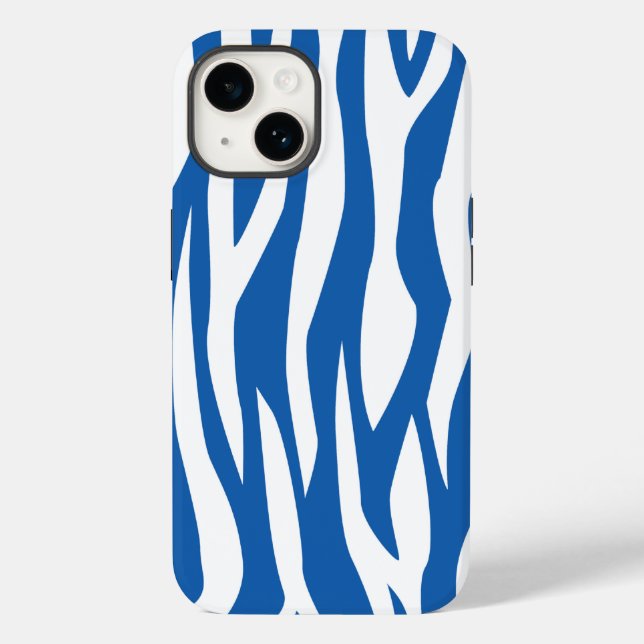 Denim Blue Zebra Print Case-Mate iPhone Case (Back)