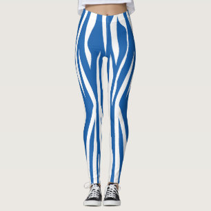 Denim Blue Zebra Print Leggings