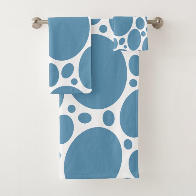 Denim Bule Bubbles Bath Towel Set (Insitu)