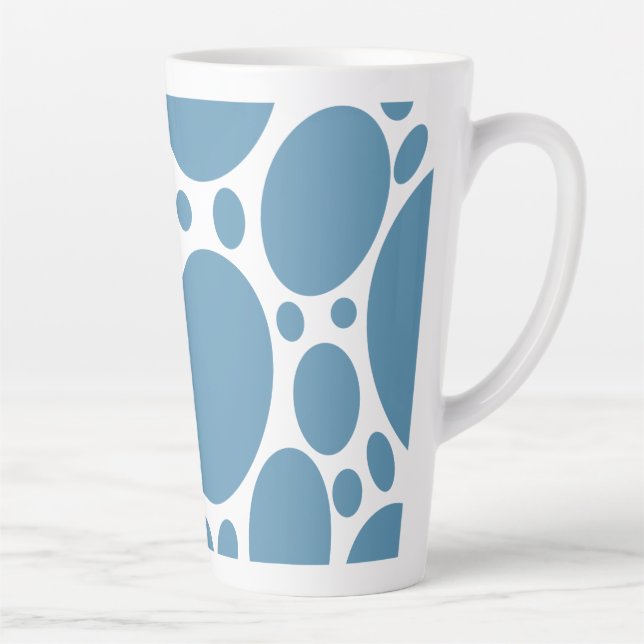 Denim Bule Bubbles Latte Mug (Right)