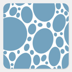 Denim Bule Bubbles Square Sticker