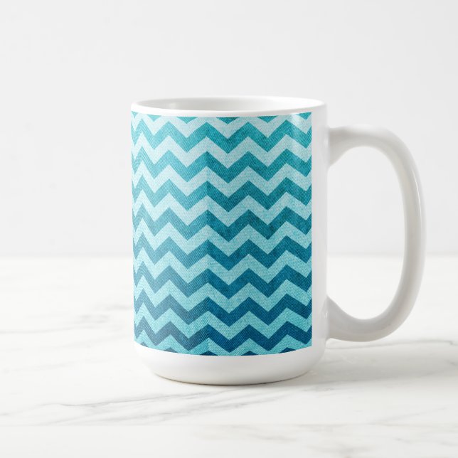 Denim Chevron by Shirley Taylor Coffee Mug (Right)