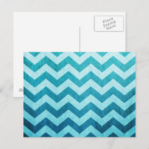 Denim Chevron by Shirley Taylor Postcard