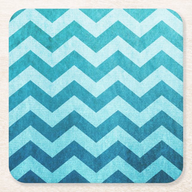 Denim Chevron by Shirley Taylor Square Paper Coaster (Front)