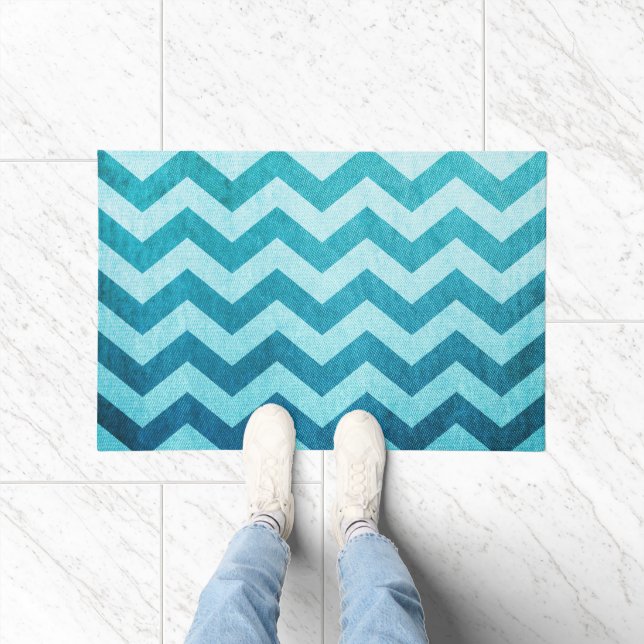 Denim Chevron Doormat (Indoor)