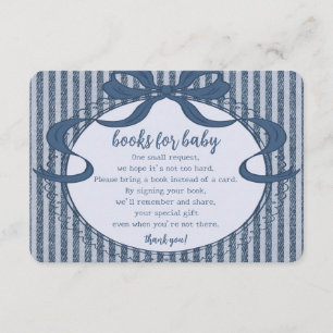 Denim Coquette Bow Blue Jean Baby Books for Baby Enclosure Card