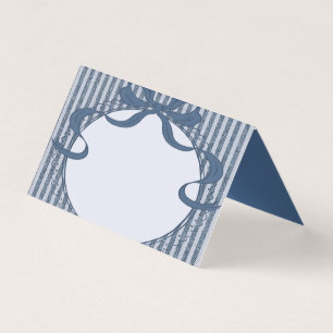 Denim Coquette Bow Blue Jean Baby Place Card Party