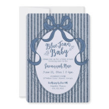 Denim Coquette Bow Blue Jean Baby Shower