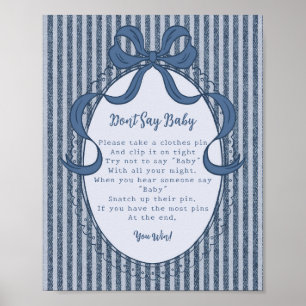 Denim Coquette Bow Blue Jean Dont Say Baby Game Poster