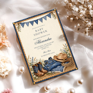 Denim Cowboy Baby Shower Invitation