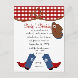 Denim Cowgirl Birthday Invitation