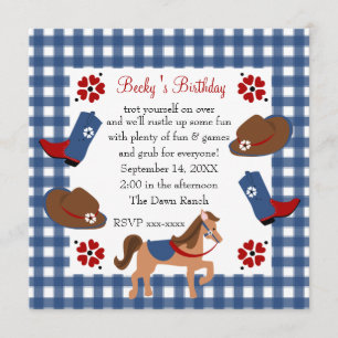 Denim Cowgirl Birthday Invitation